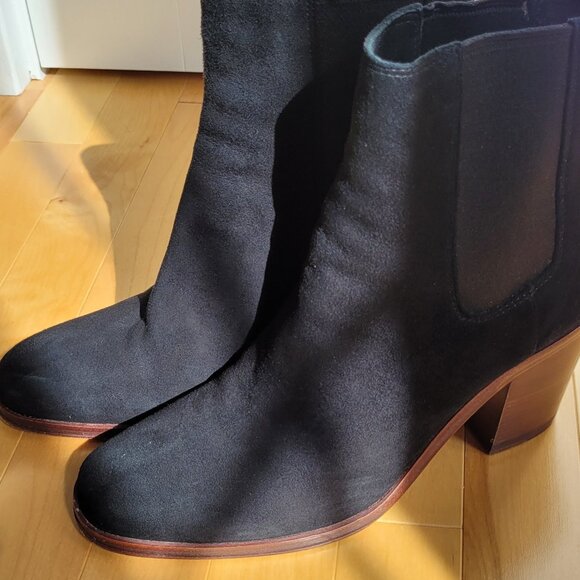 Vince Camuto Signature Black Suede Booties - Picture 11 of 13
